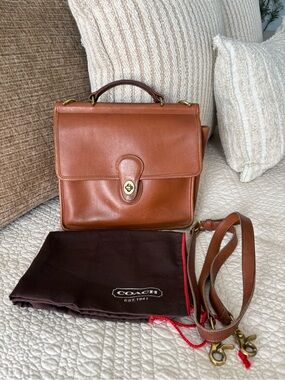 Vintage Coach Willis Satchel Purse with crossbody strap and dust bag